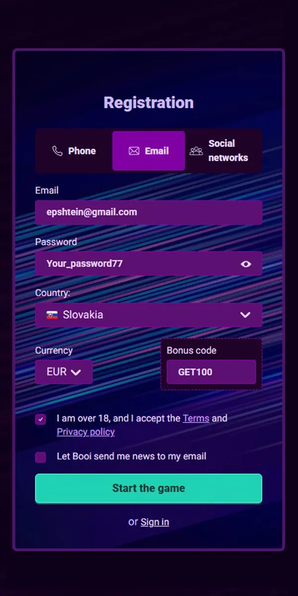 Vpiši promocijsko kodo med registracijo